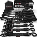 Ratchet Tie Down Straps 5208lb Break Strength - 4 Pack, 10ft x 1.5in