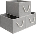 Gray Foldable Fabric Storage Baskets for Shelves - 3-Pack Extra Large