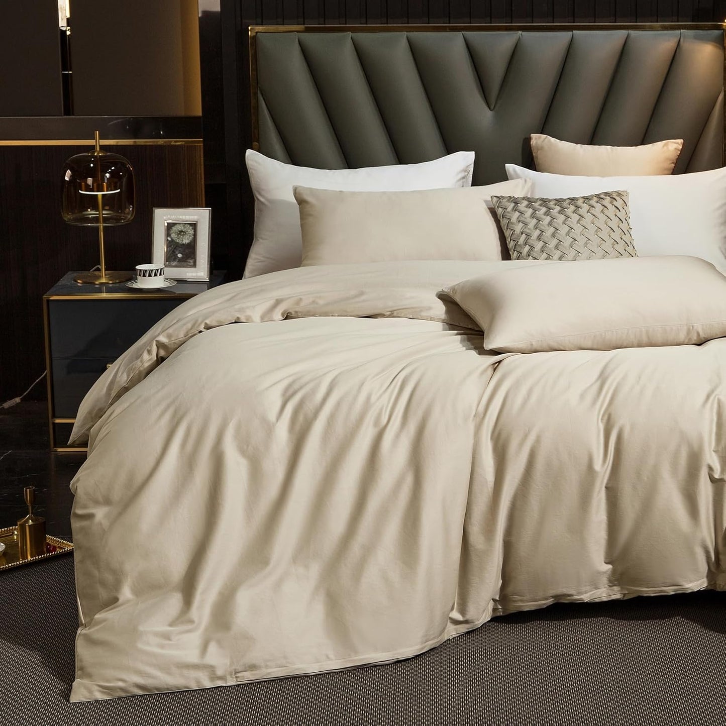 MooMee Duvet Cover Set 100% Cotton Luxury Soft Bedding King Size