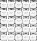 24 Pack 8 oz Mason Jars with Regular Lids - Small Half Pint Canning