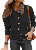 Caracilia Women's 2025 Fall Textured Cropped Cardigan - Casual Chic