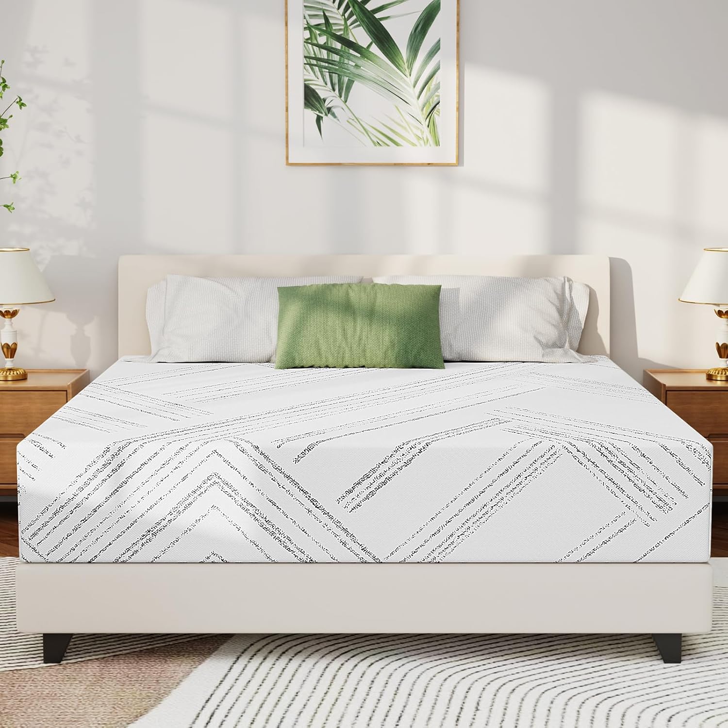 Queen Mattress 8 Inch with Cooling Gel Memory Foam for Comfort