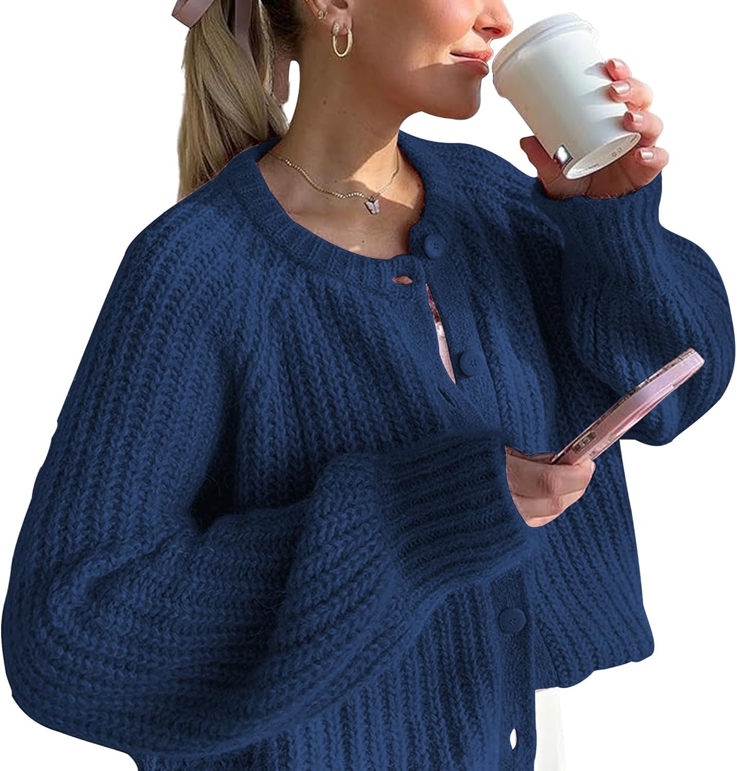 Chunky Knitted Cardigan Sweaters for Women - Stylish Comfort