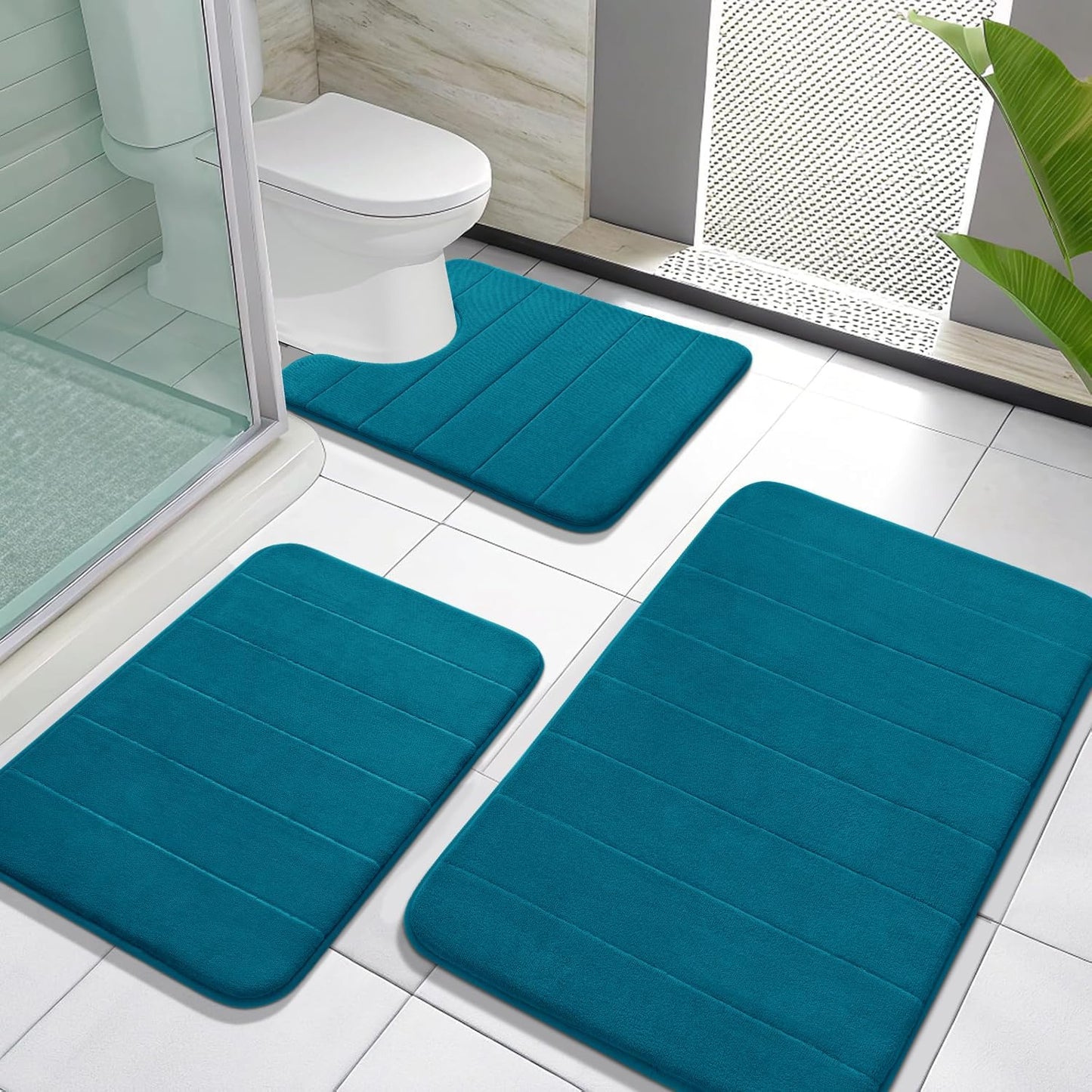 Yimobra Memory Foam Bath Mat Set - Super Soft & Absorbent