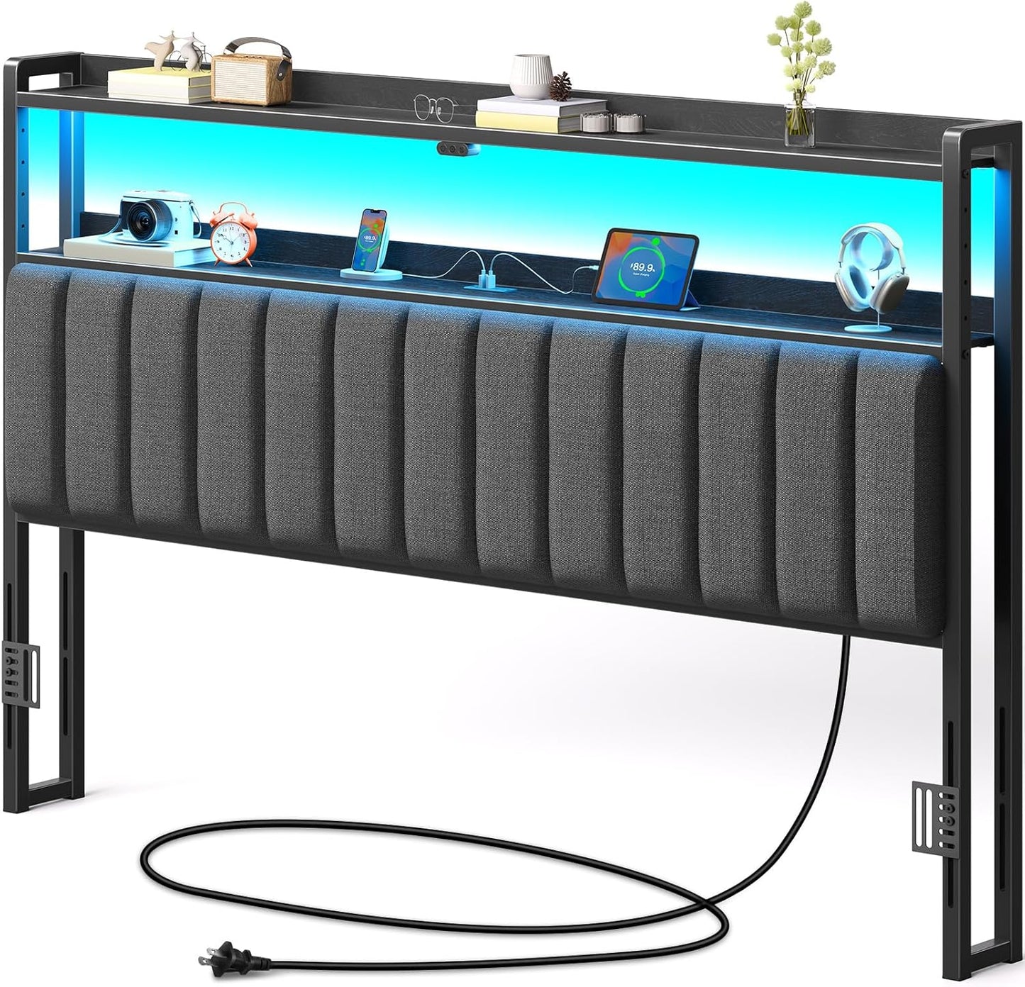 Rolanstar Headboard for King Size Bed with Adjustable LED Lights
