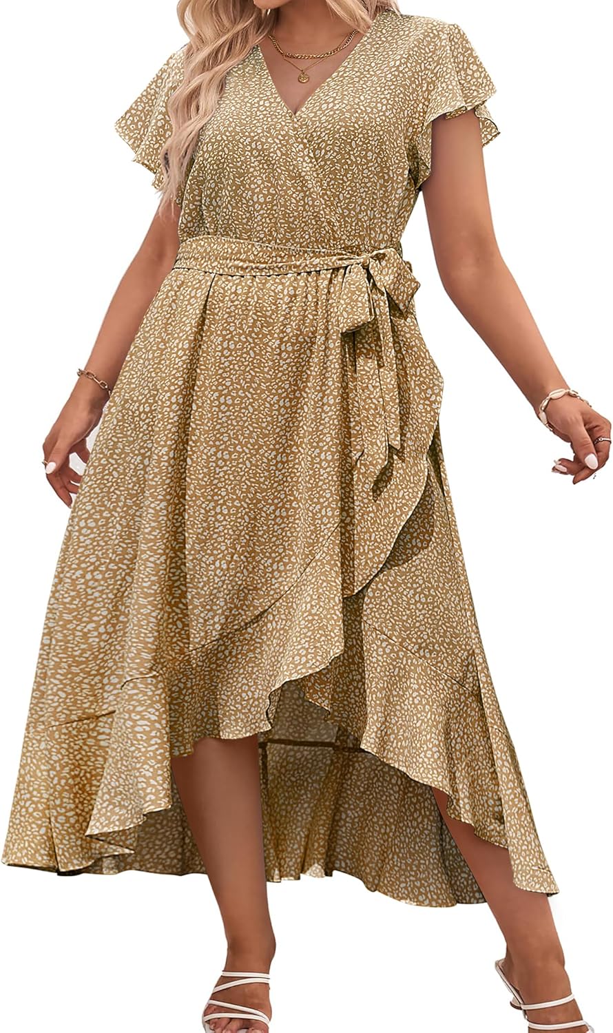 Plus Size Floral Summer Dress for Women - Bohemian Maxi Style