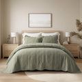 100% Cotton Scallop Quilt Set King Size 3 Piece - Lightweight