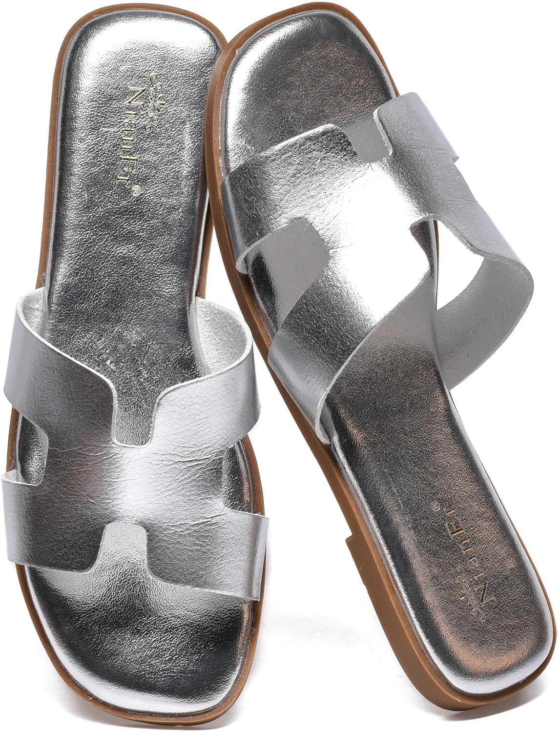 NianEr Womens Microfiber Leather Comfort Foam Support H Sandals