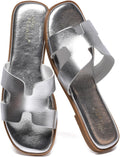Microfiber Leather H Band Sandals for Women - Memory Foam Comfort