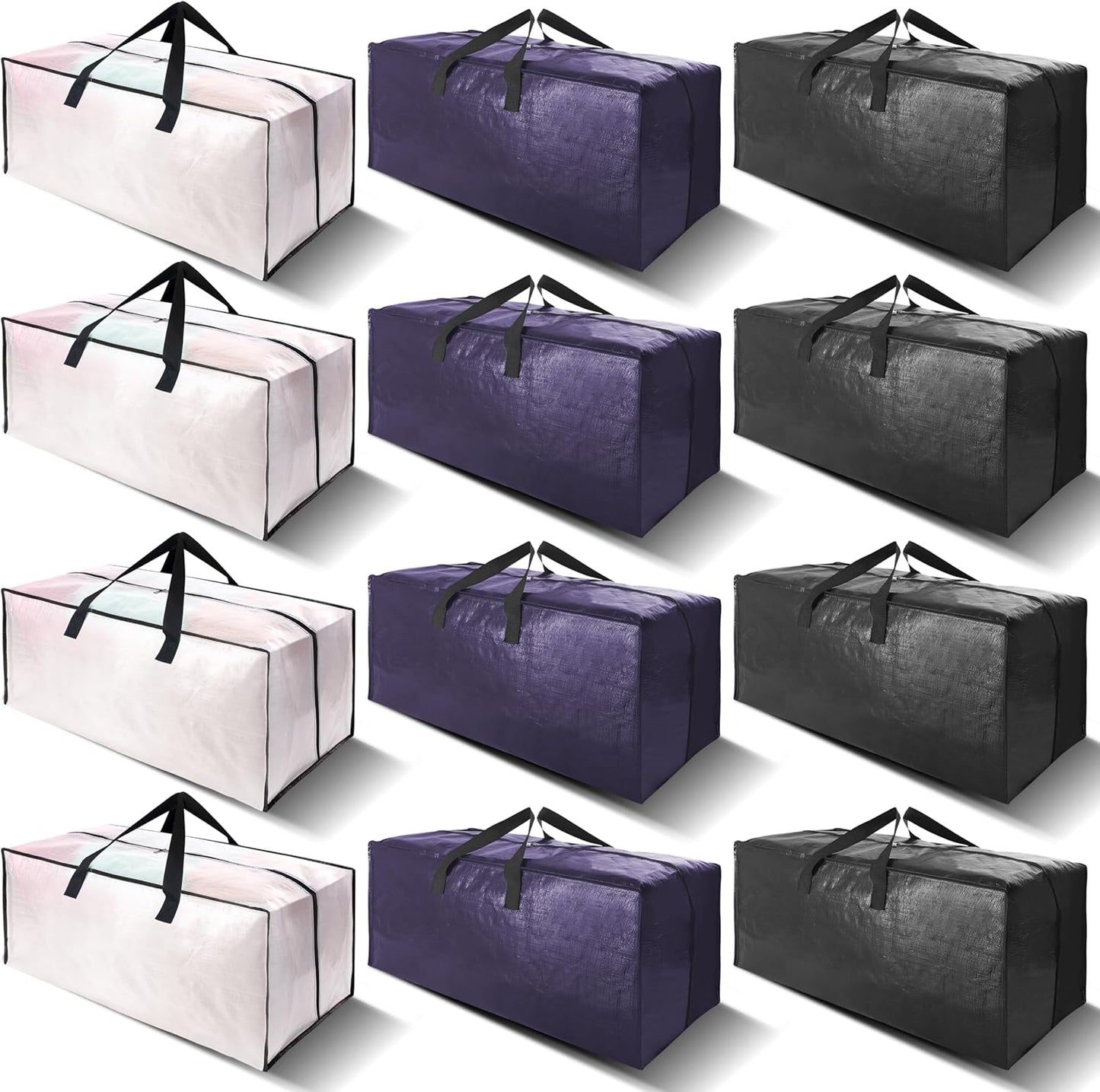Heavy Duty Large Moving Bags - 12 Pack with Strong Handles