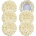 6 PCS Wool Buffing Polishing Pads 6 in - Heavy-Cut Natural Wool Pads