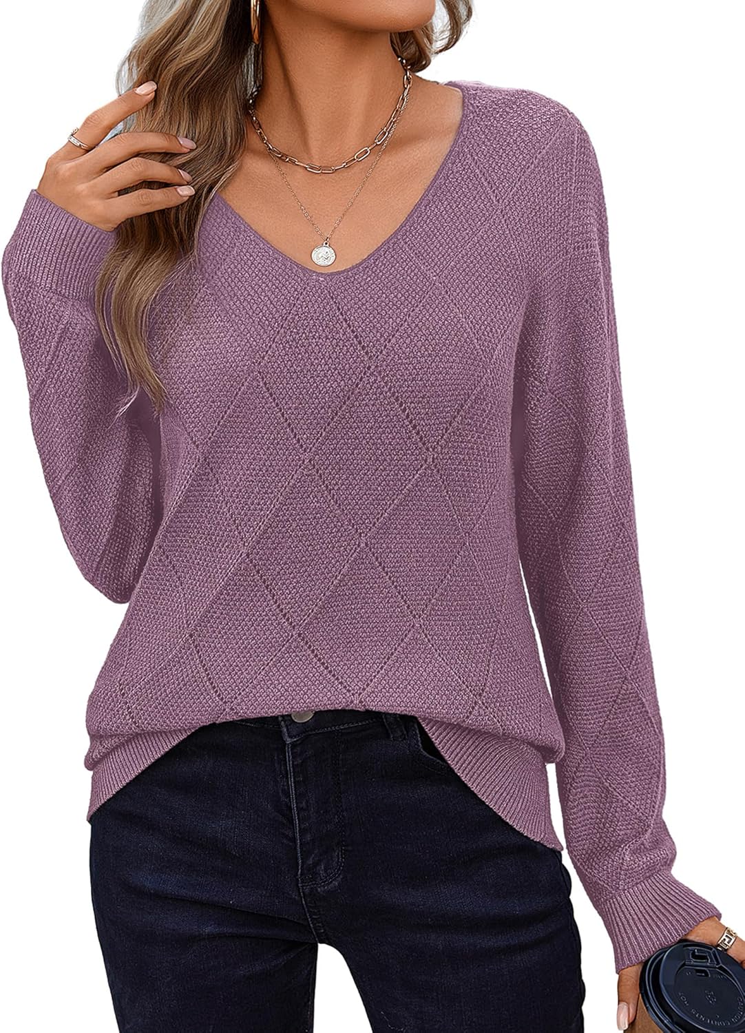 Zeagoo Womens Sweaters Fall 2025 Long Sleeve Knit Pullover