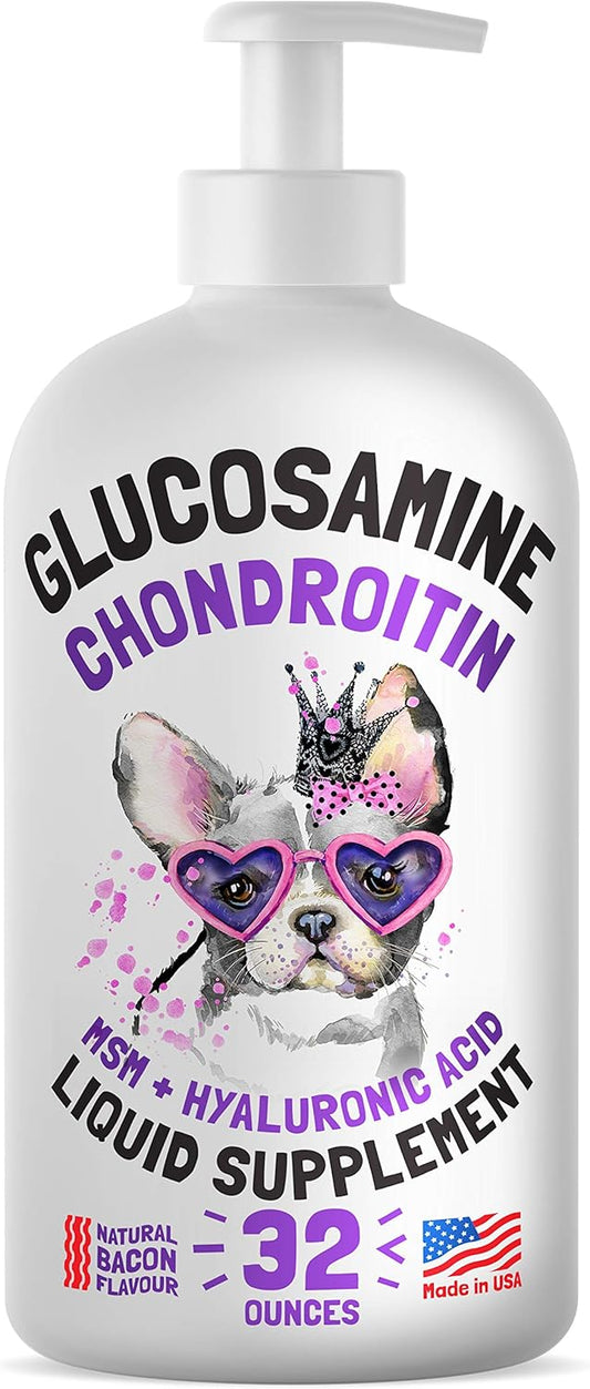 Liquid Glucosamine for Dogs with Bacon Flavor for Joint Health