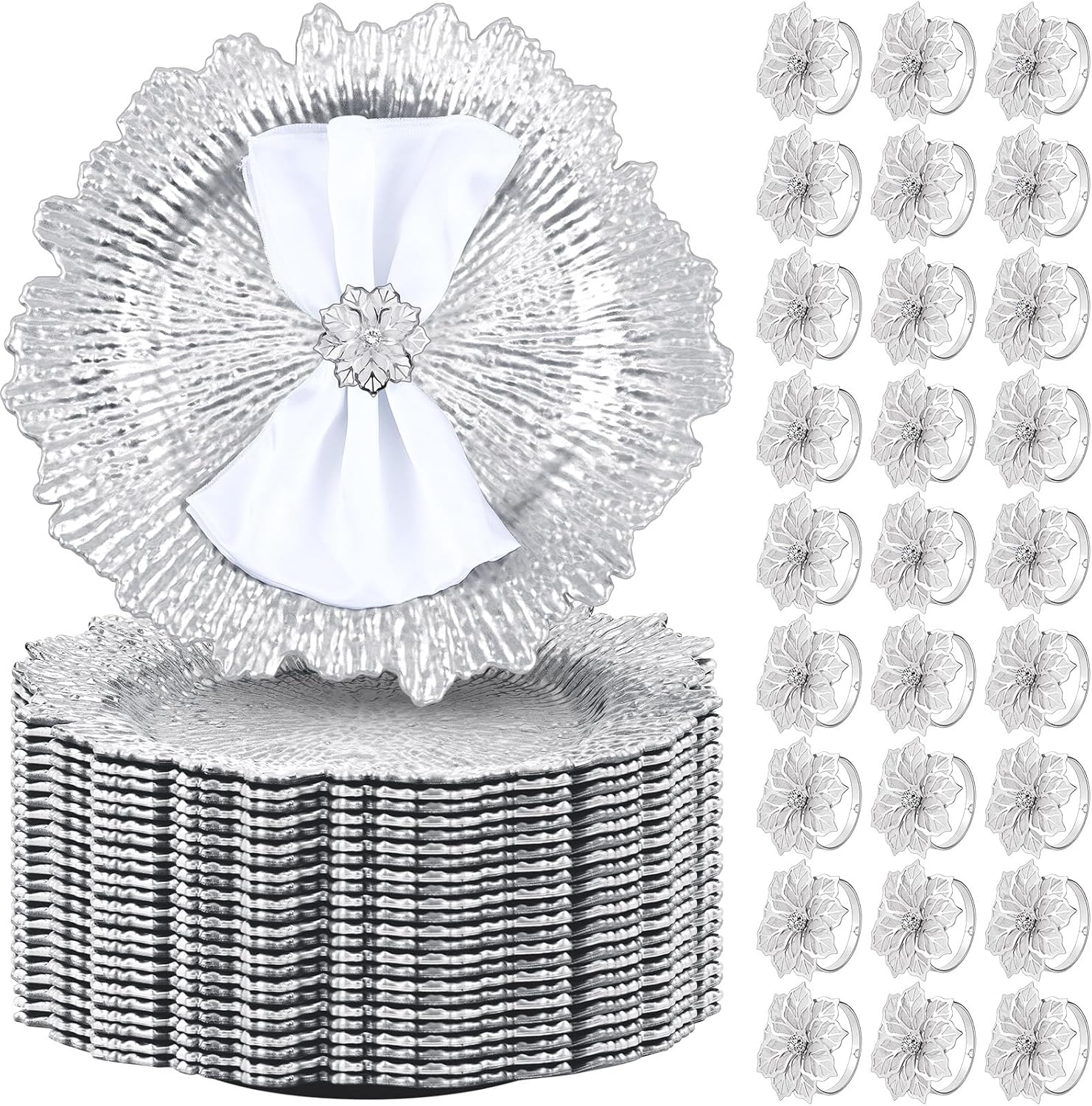 Matte Reef Charger Plate Set - Elegant Table Setting Essential
