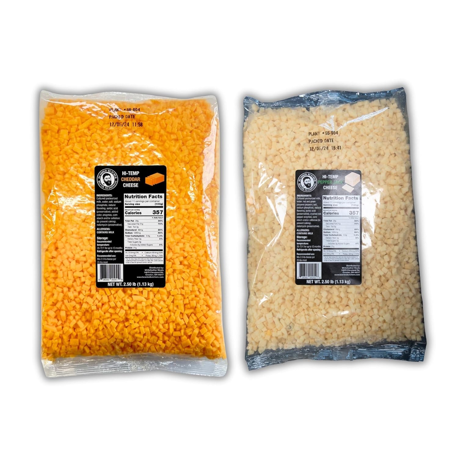 High-Temp Cheddar & Pepper Jack Cheese for Sausages and More