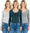 Women's Basic Athletic Fit Long Sleeve Tee - Slim Stretch Comfort