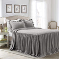 Ruffle Skirt Bedspread 3 Piece Set King - Lightweight Vintage Look