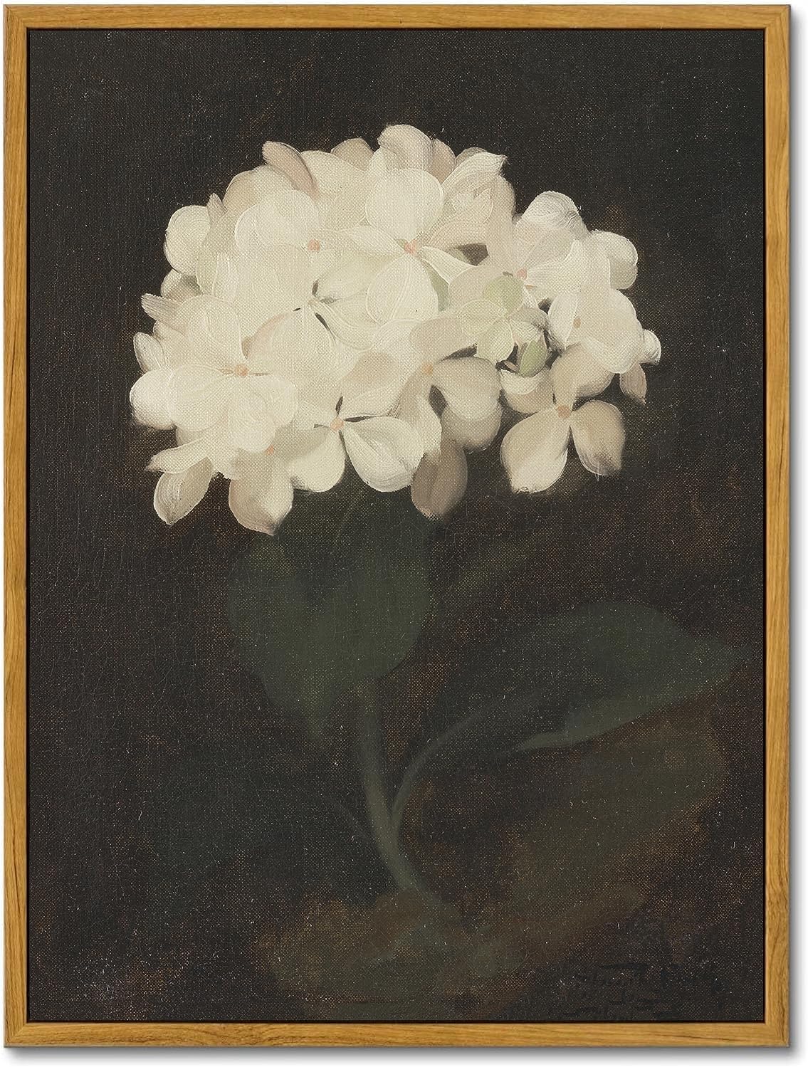 KBKBART Vintage Wall Art Framed Hydrangea Canvas Decor