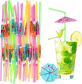 Bendable Umbrella Party Straws - 100PCS Colorful Fun! By QUMENEY