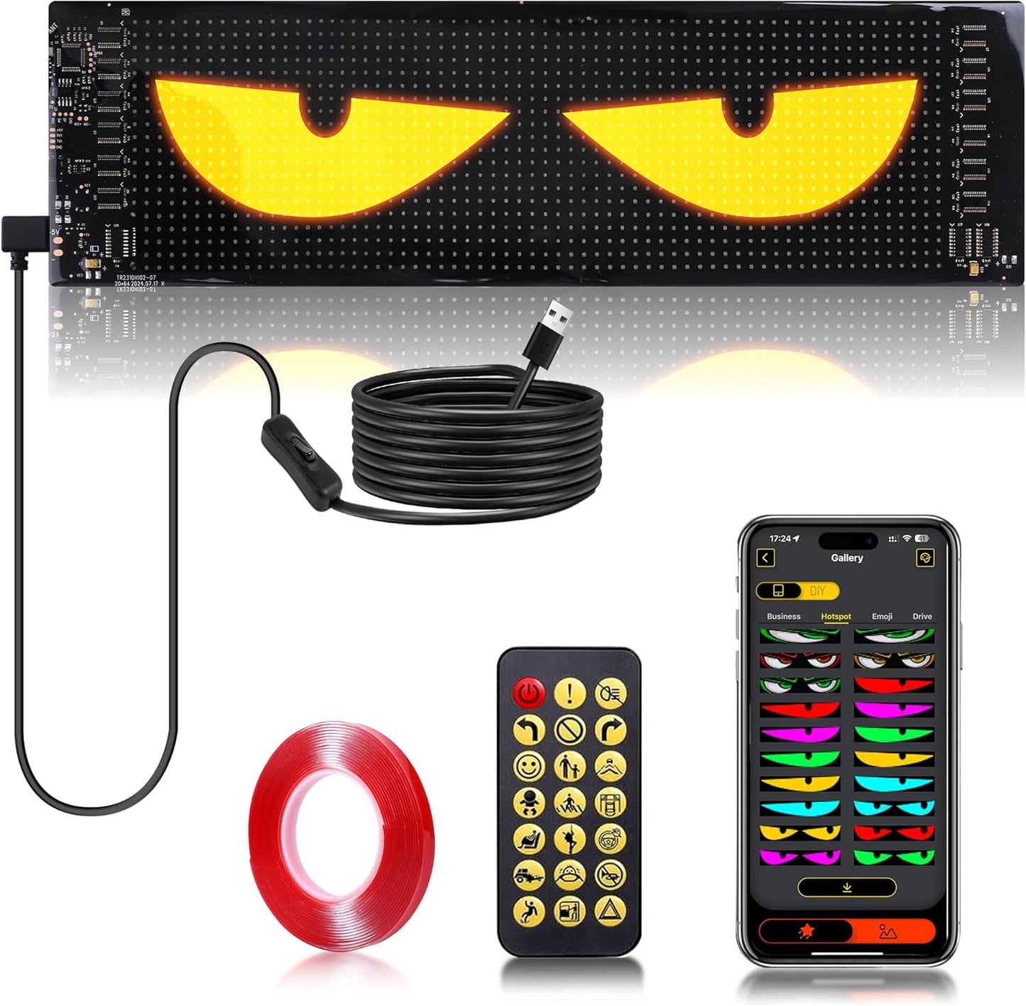 Multi-Panel Sync Car Eyes Display 64x20 LED Sign for Ads