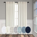 Pitalk Ivory Cream Curtains 90 in Length 2-Panel Set - Light Filtering