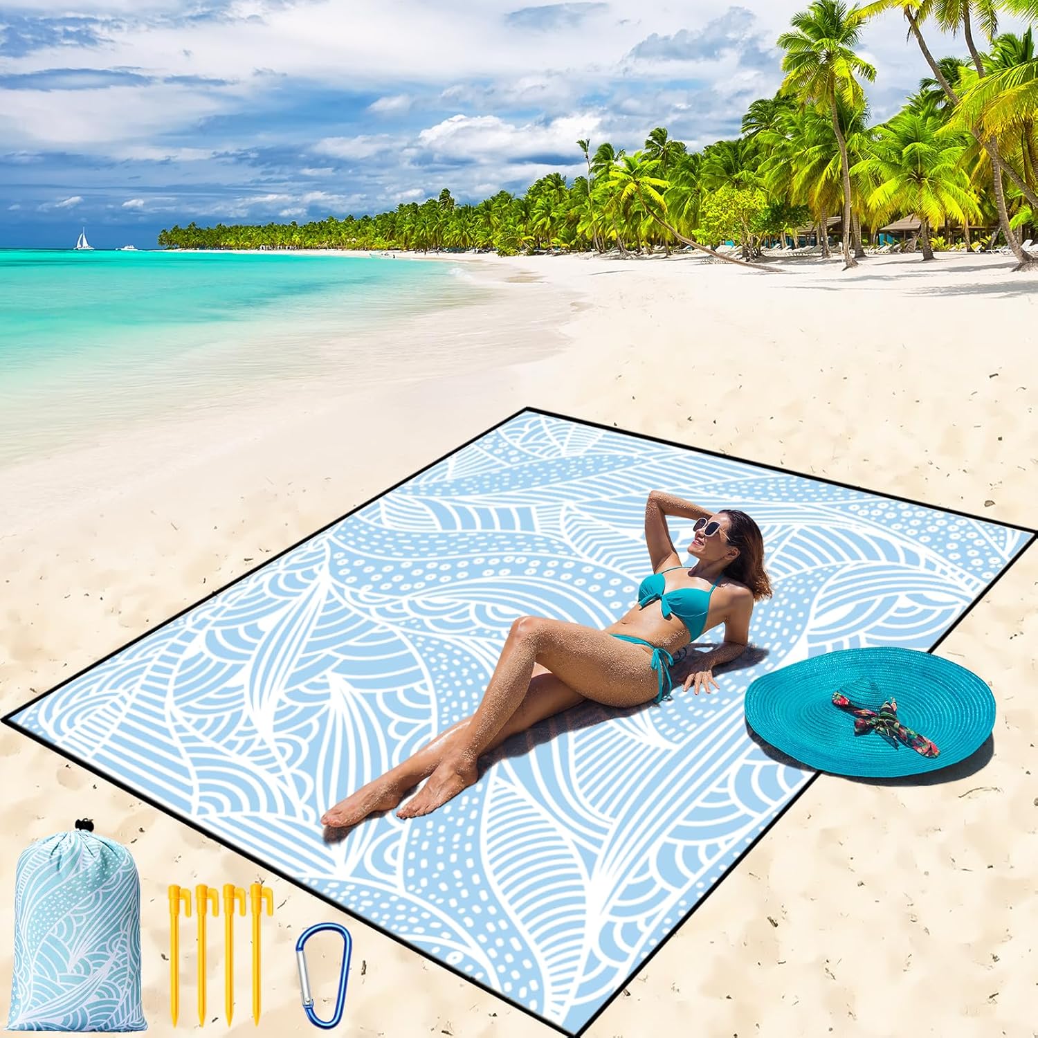 Waterproof Sandproof Beach Blanket for Outdoor Fun and Travel