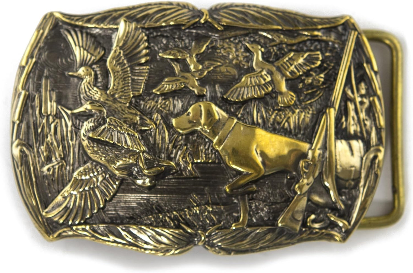 Handmade Solid Brass Duck Hunting Belt Buckle for Trophy Lovers