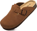 Suede Clogs for Women Cork Footbed Sandals - Comfort Mules