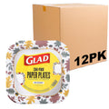Glad Everyday Square Disposable Paper Plates with Falling Foliage
