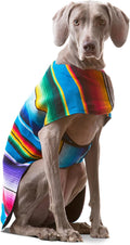Dog Clothes Handmade Dog Poncho from Authentic Mexican Blanket - Blue