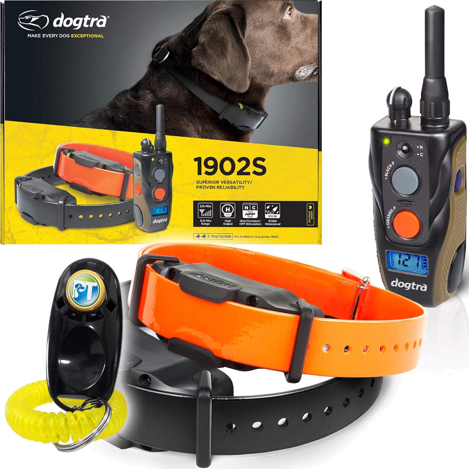 Dogtra 1902S Remote Training Collar for 2 Dogs - 3/4 Mile Range