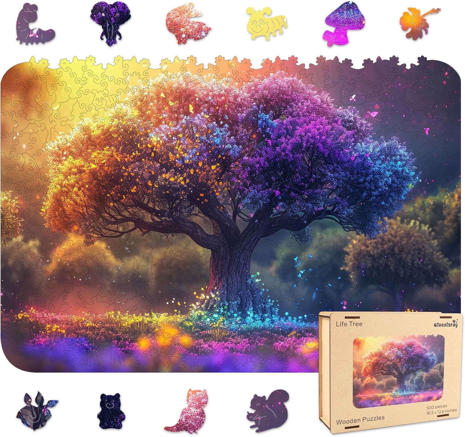 Wooden Puzzles for Adults 500 Piece - Unique Tree of Life Design