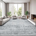 Lofus 8x10 Area Rug Grey Washable Large Rug - Soft Vintage Look