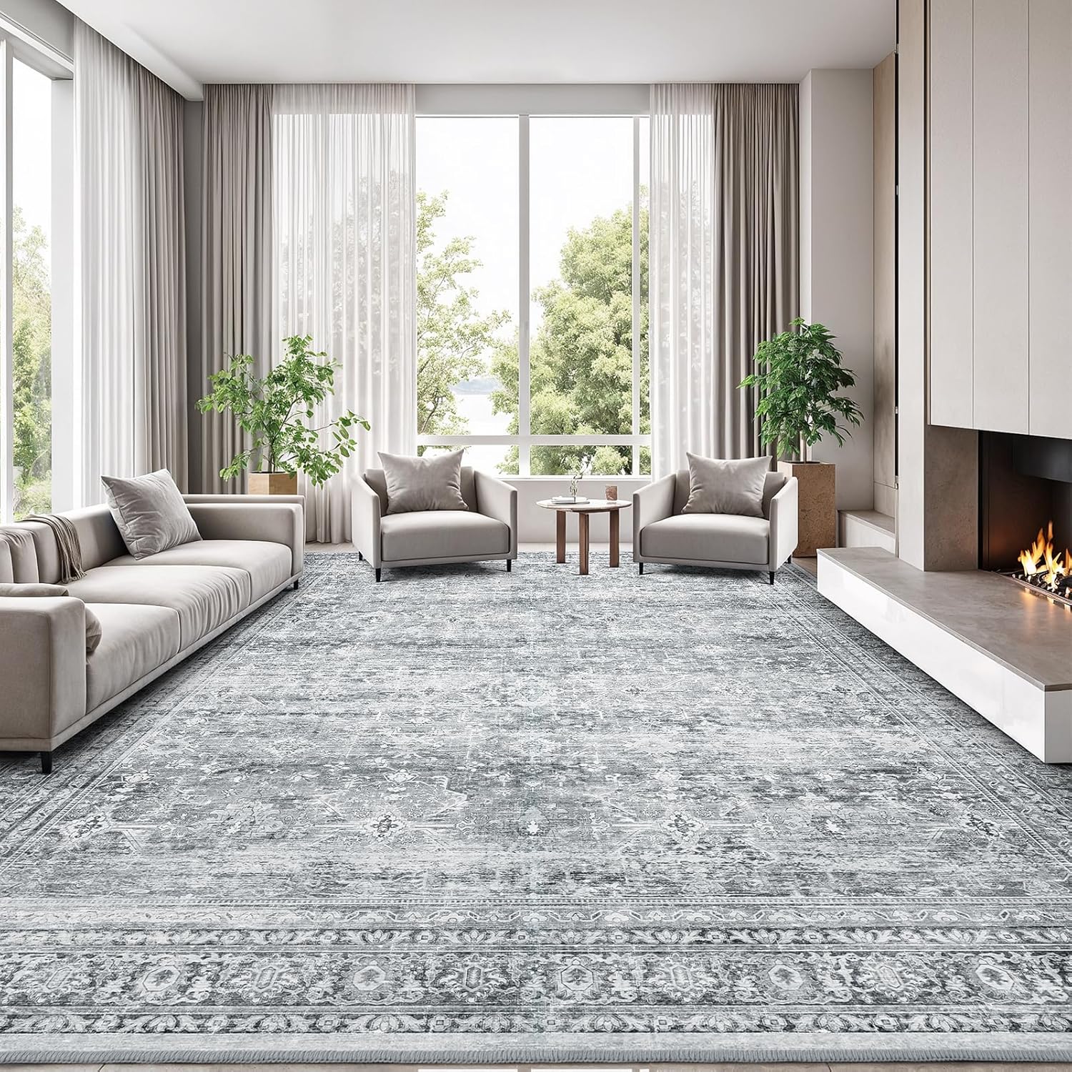 Lofus 8x10 Area Rug for Living Room, Soft and Washable Design