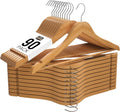Wooden Coat Hangers 90 Pack - Durable Slim Suit Hangers