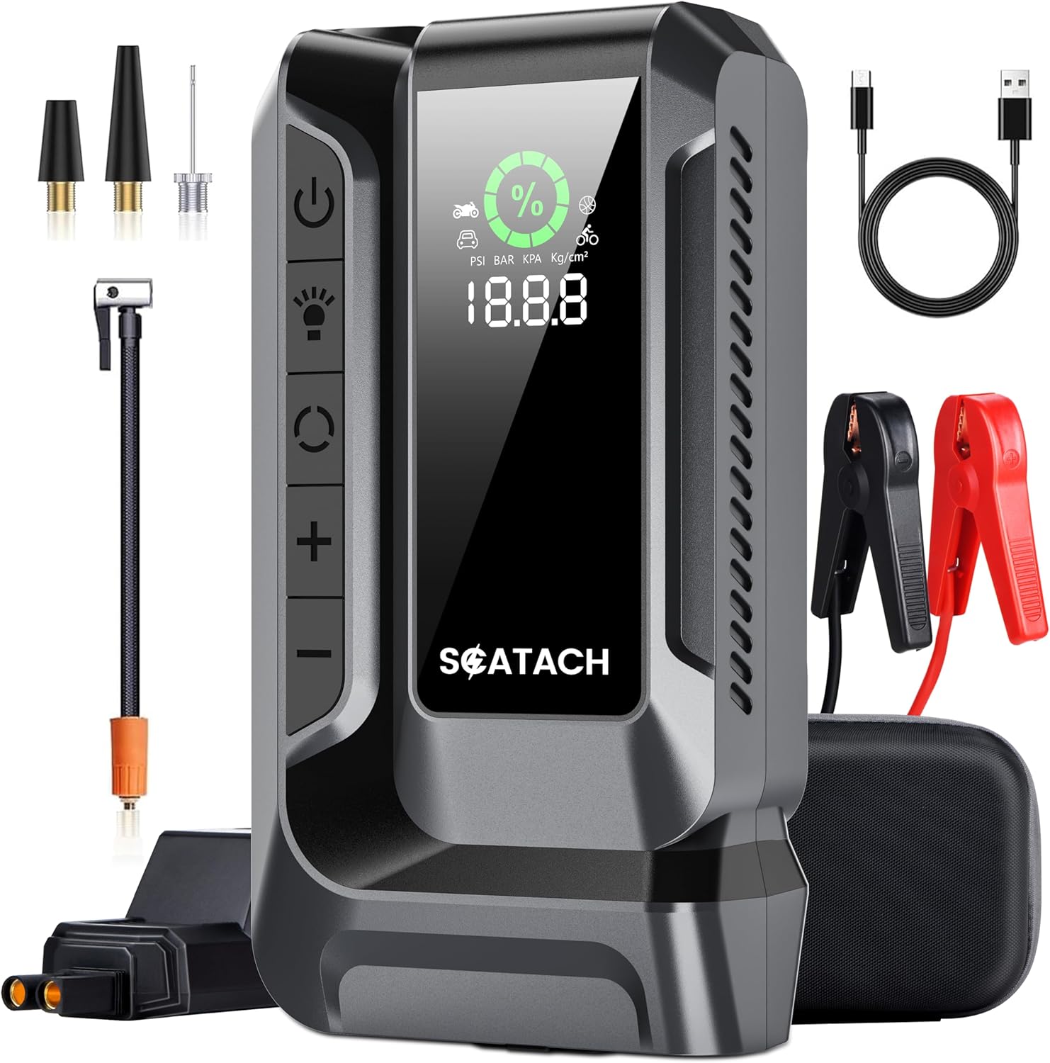 Scatach Q16 Jump Starter: 4000A Power + Air Compressor
