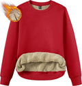 Women's Fleece Lined Crewneck Sweatshirt - Warm Sherpa Pullover