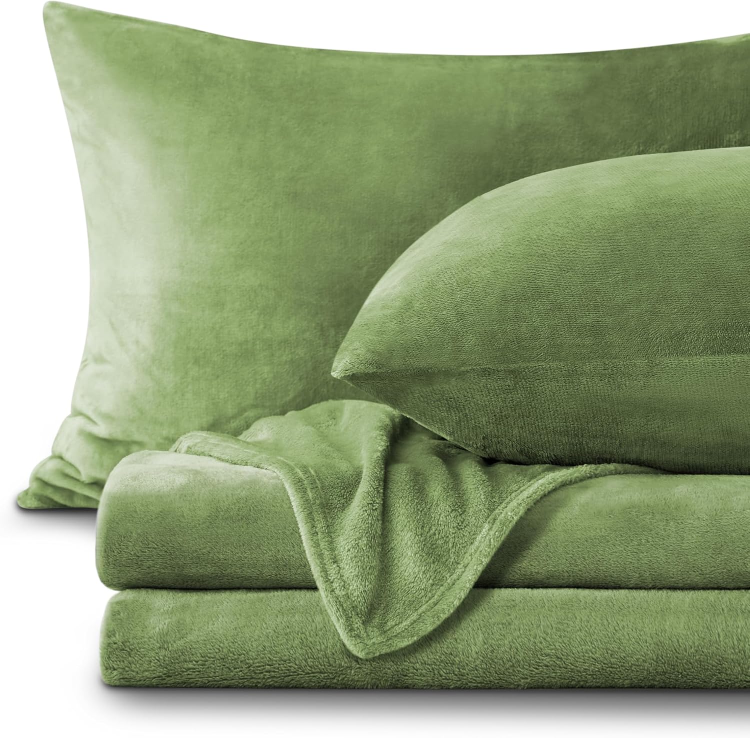 BEDELITE Flannel Sheets Queen Size Sage Green for Cozy Comfort