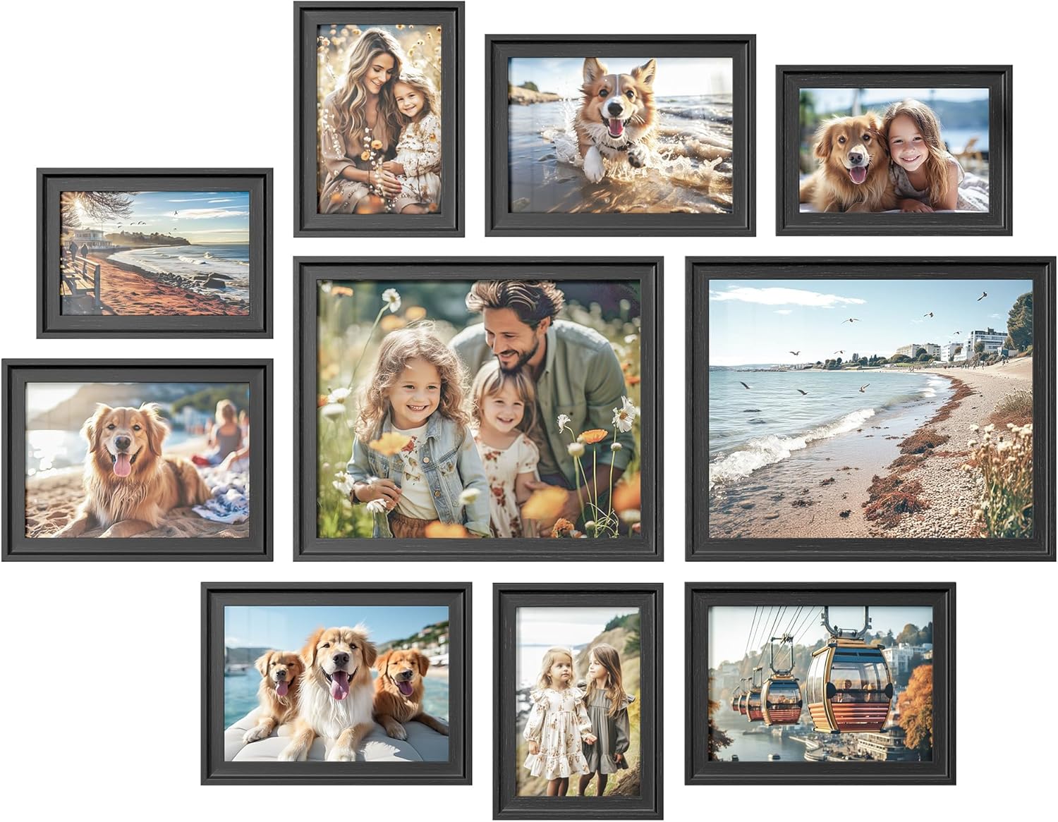 SONGMICS Collage Photo Frames Set with 16 Mats for Display