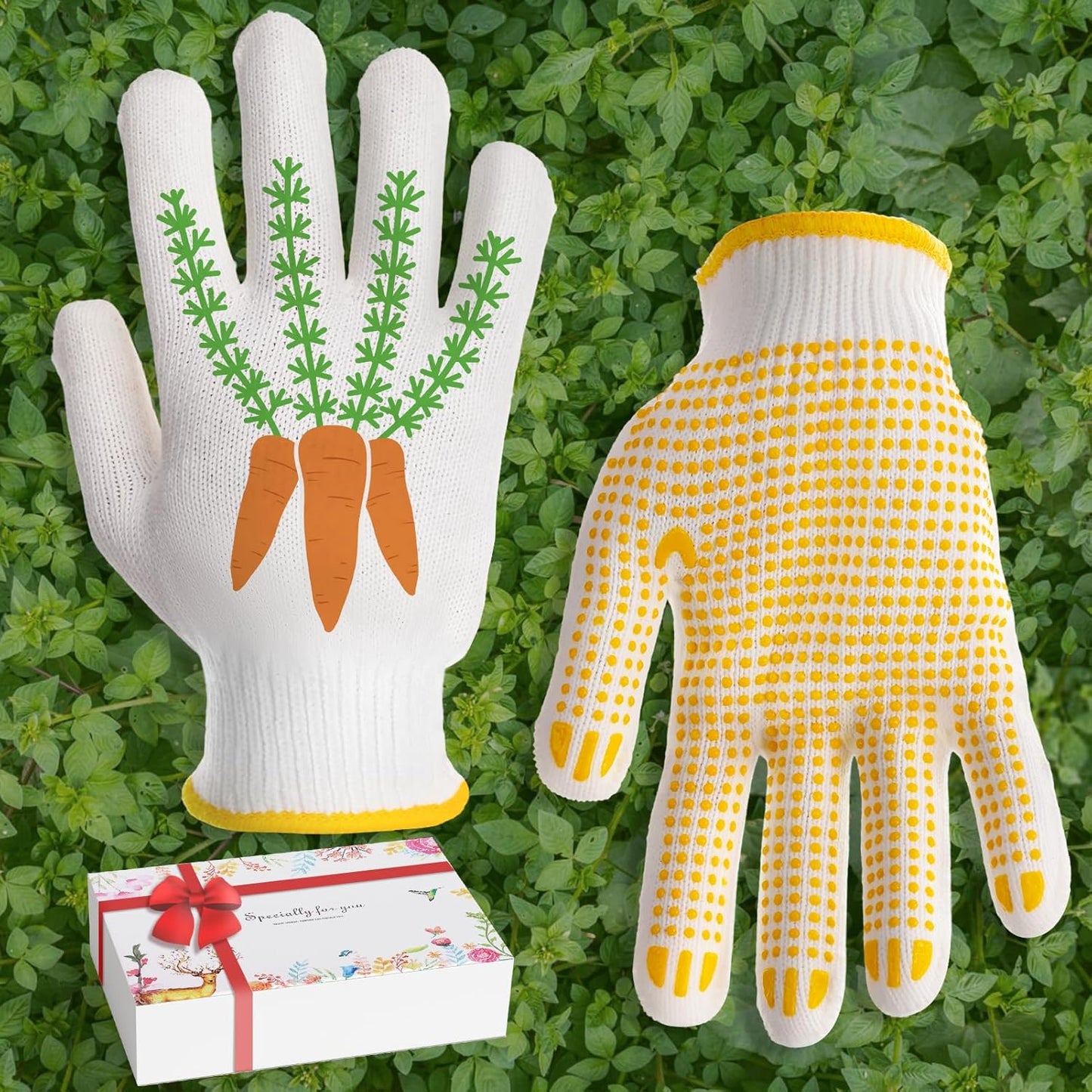 PAMASE Women's Gardening Gloves Set - Non-slip Knit, 3 Pairs
