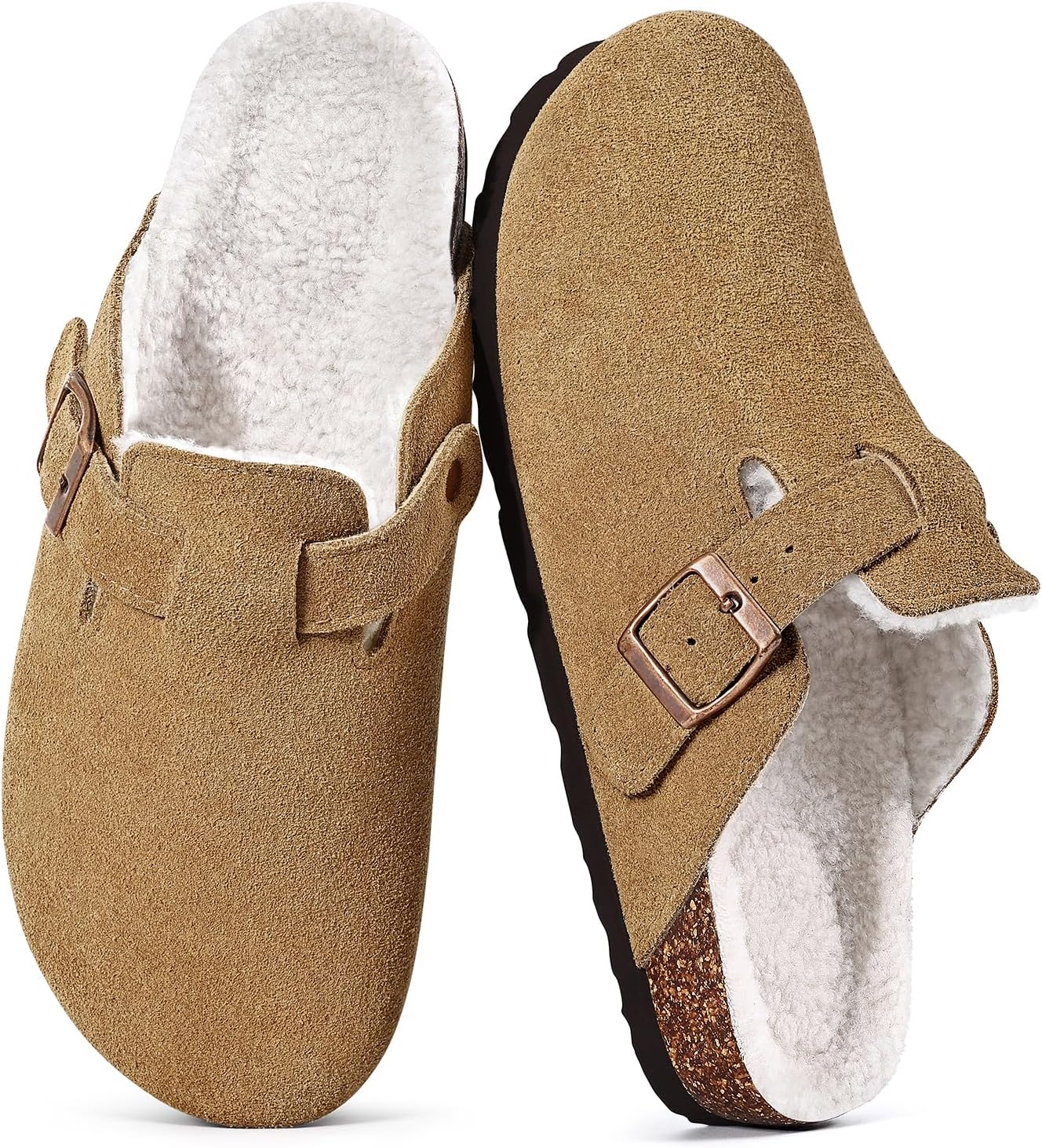 Fuzzy Suede Clogs for Women - Cozy Winter Potato Shoes