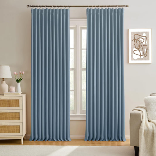Pinch Pleated Blackout Curtain Drapes for Energy Saving Rooms