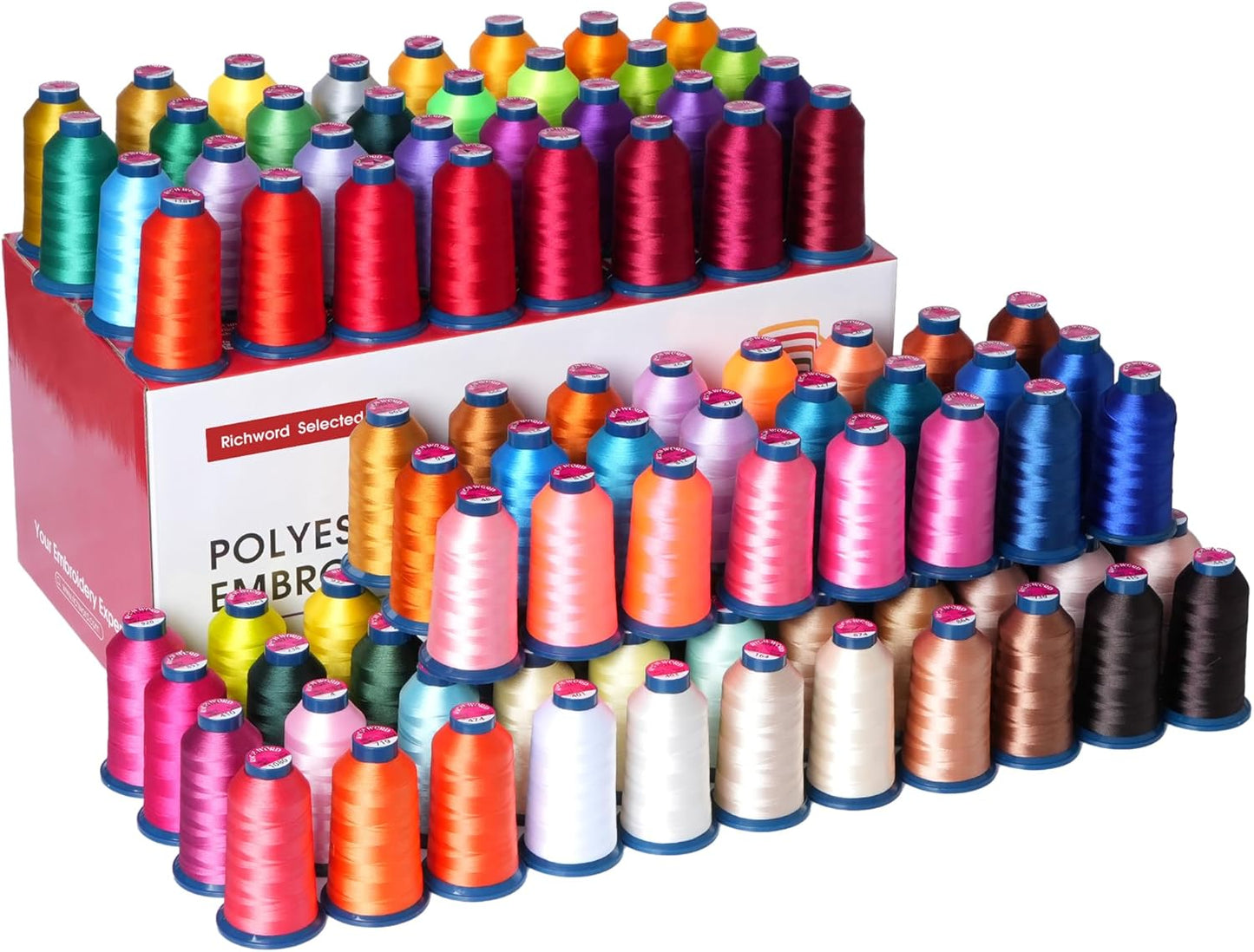 Richword Selected Embroidery Machine Thread Kit with 100 Colors