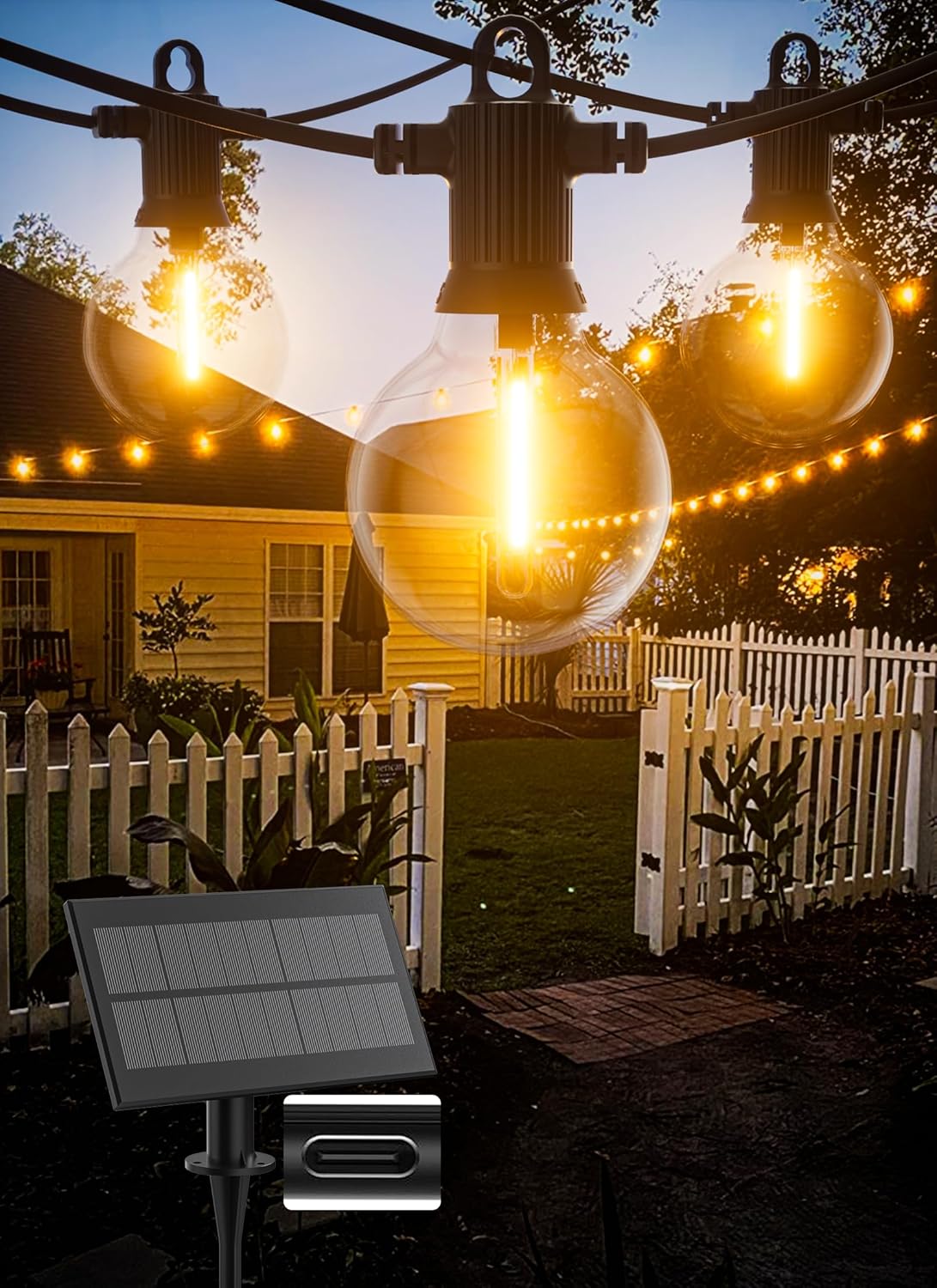 Solar String Lights Outdoor Waterproof 100FT with USB Port