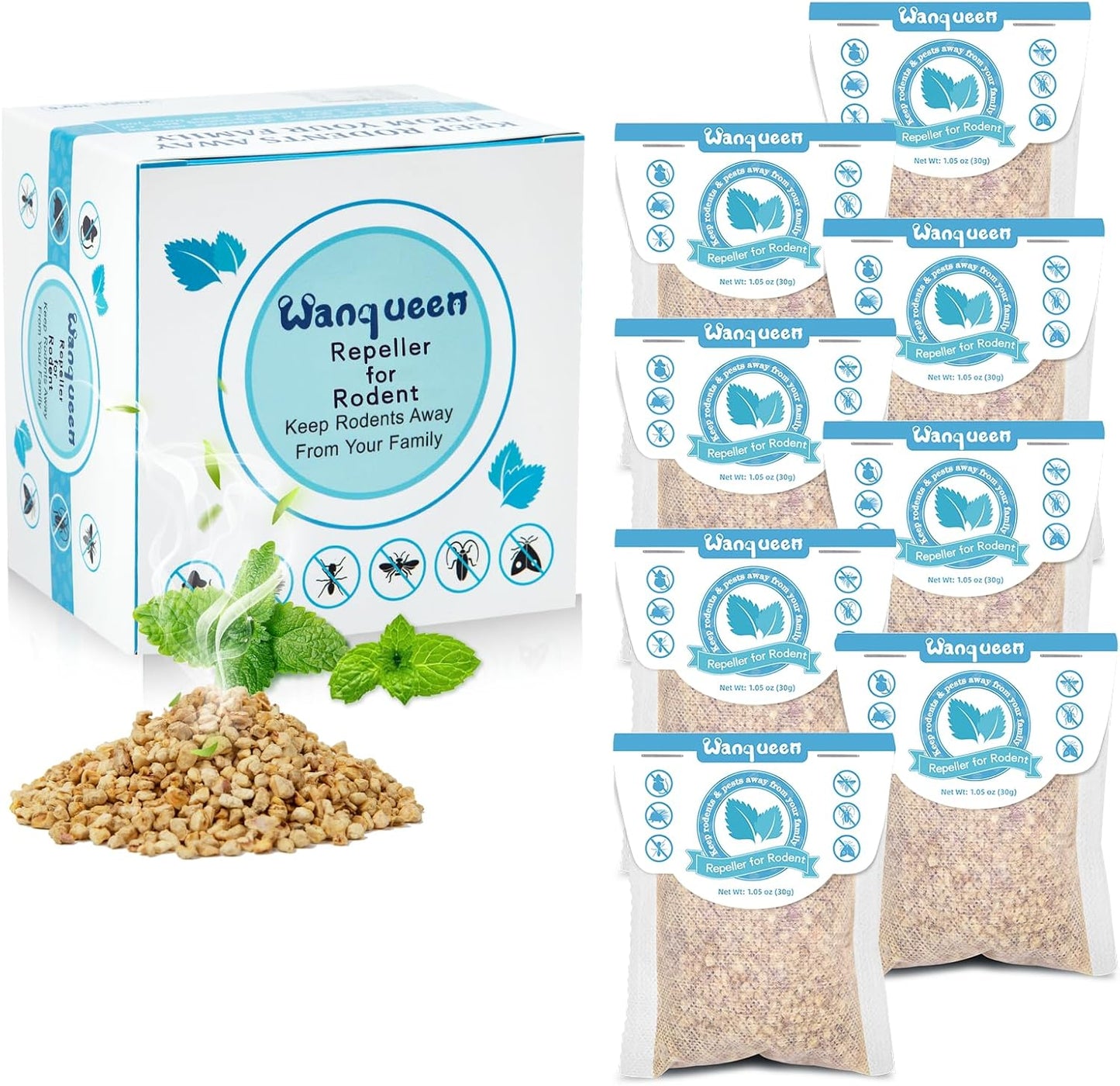 Wanqueen Peppermint Mouse Repellent - 8 Pack