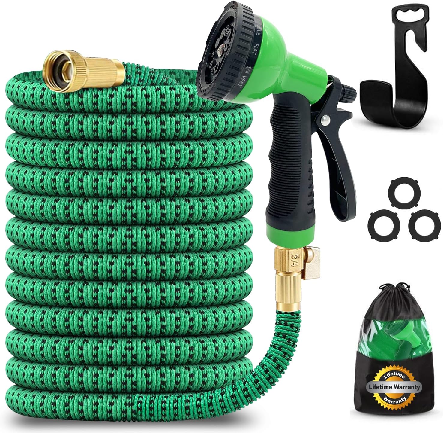 XpandaHose 50ft Expandable Garden Hose - Heavy Duty Design
