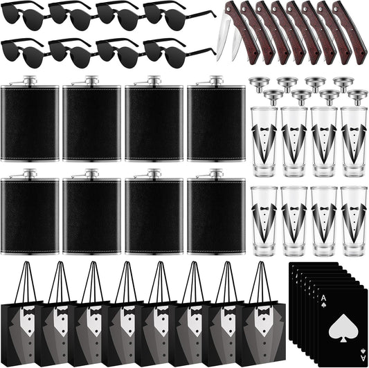 Groomsmen Proposal Gift Set with Engraved Pocket Knives and More