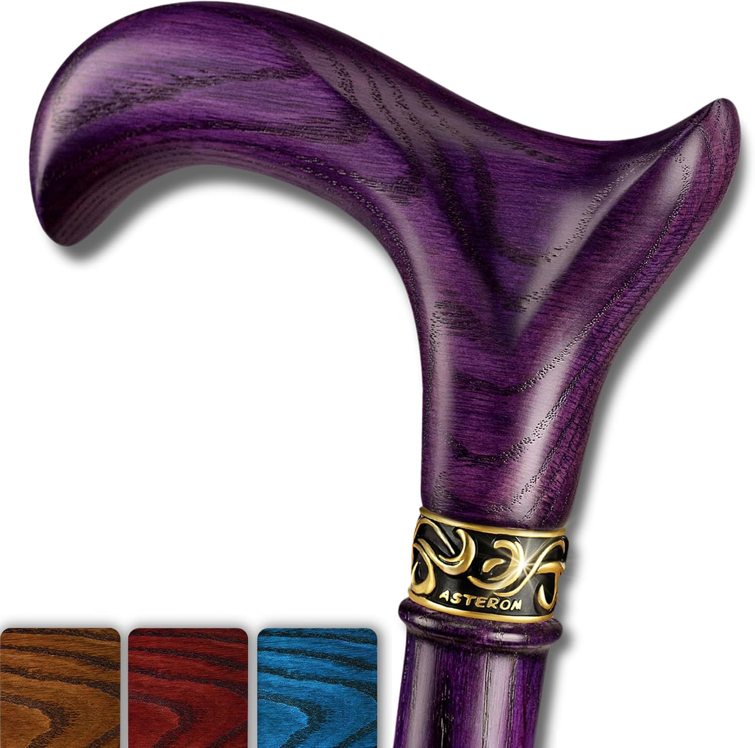 Asterom Walking Cane - Handmade Ergonomic Wooden Canes for Seniors