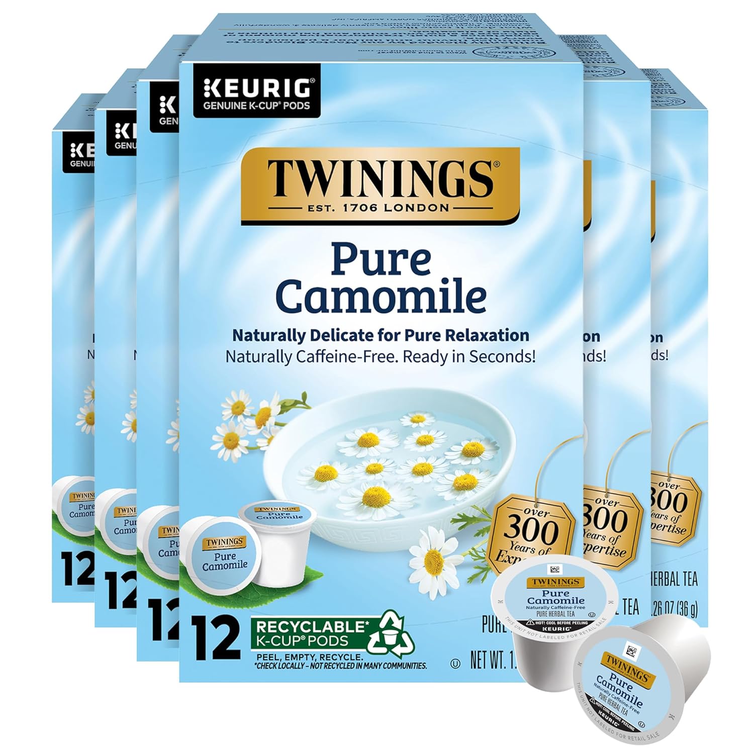 Twinings Pure Camomile Herbal Tea K-Cup Pods for Relaxation