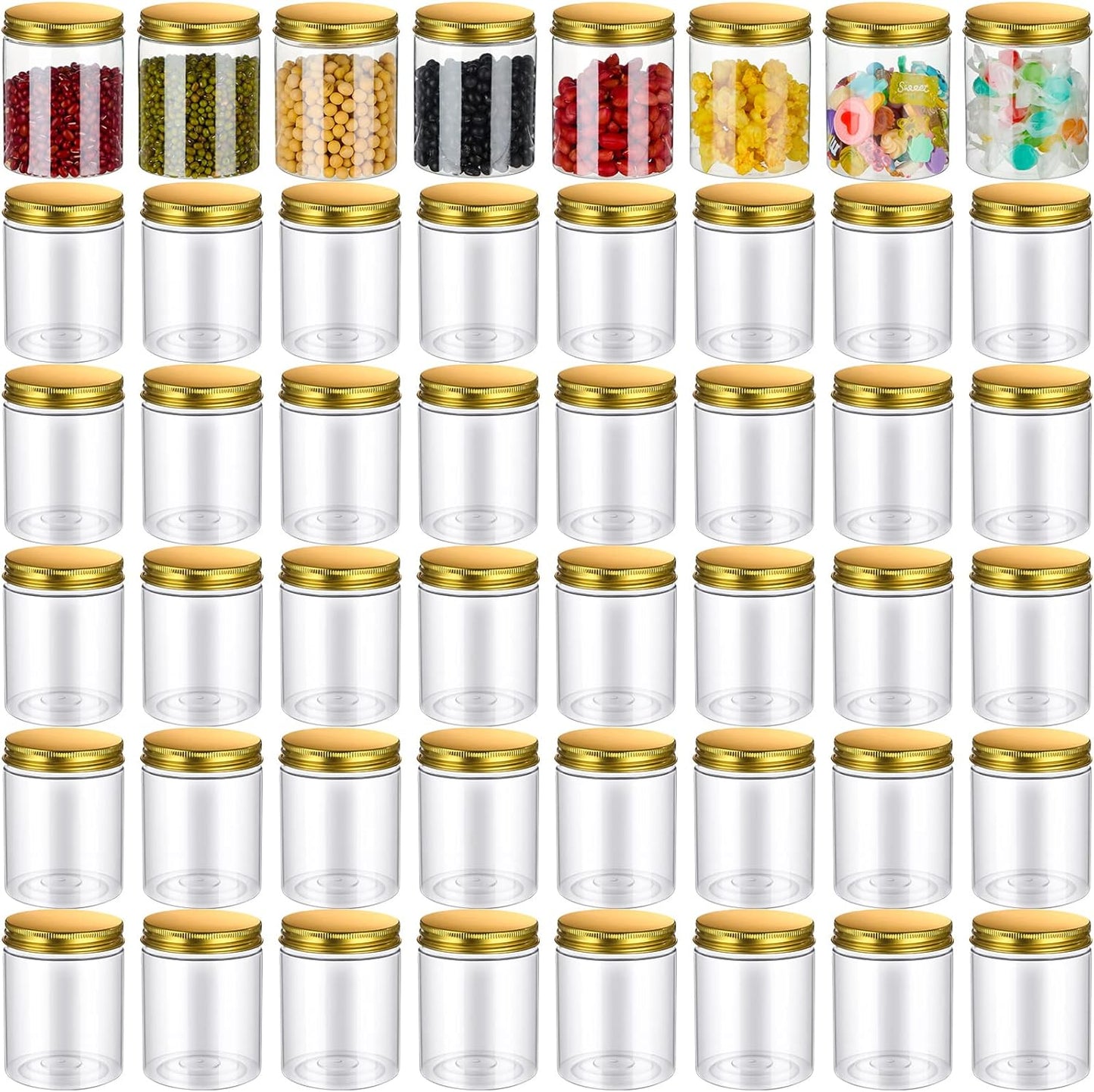 Aoriher 48 Pcs 8oz Plastic Mason Jars with Lids for Storage